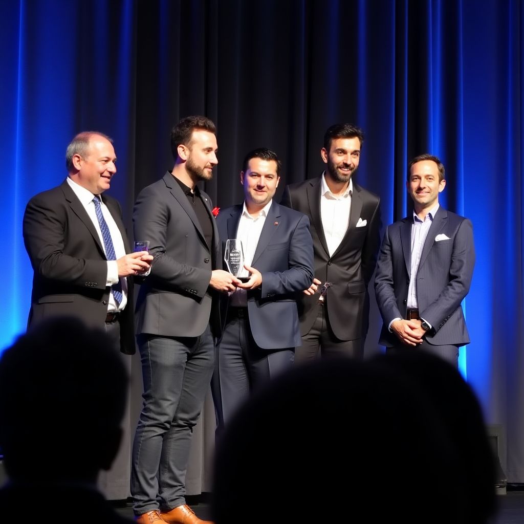 Recibiendo premio de innovación